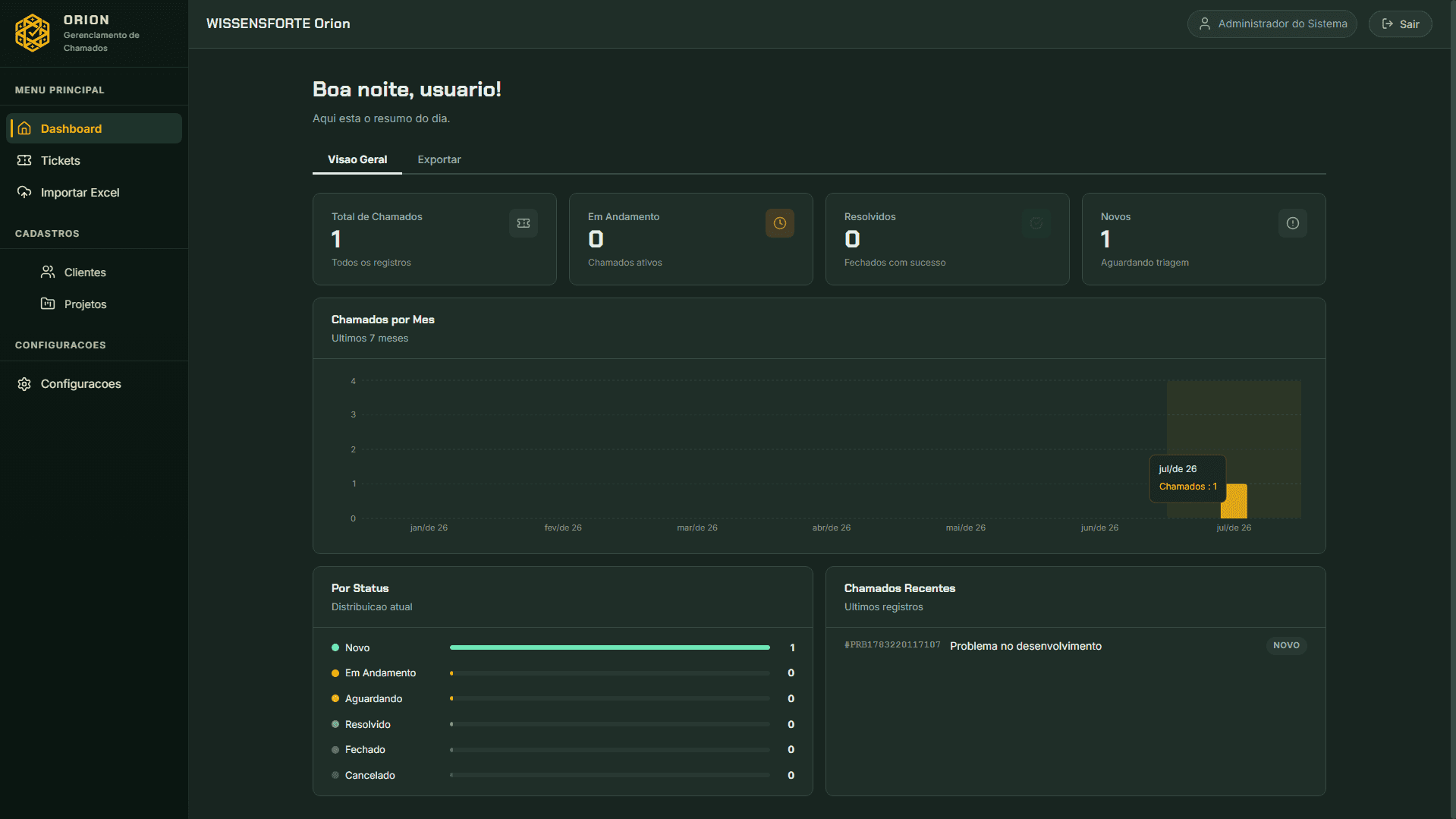 Orion: dashboard