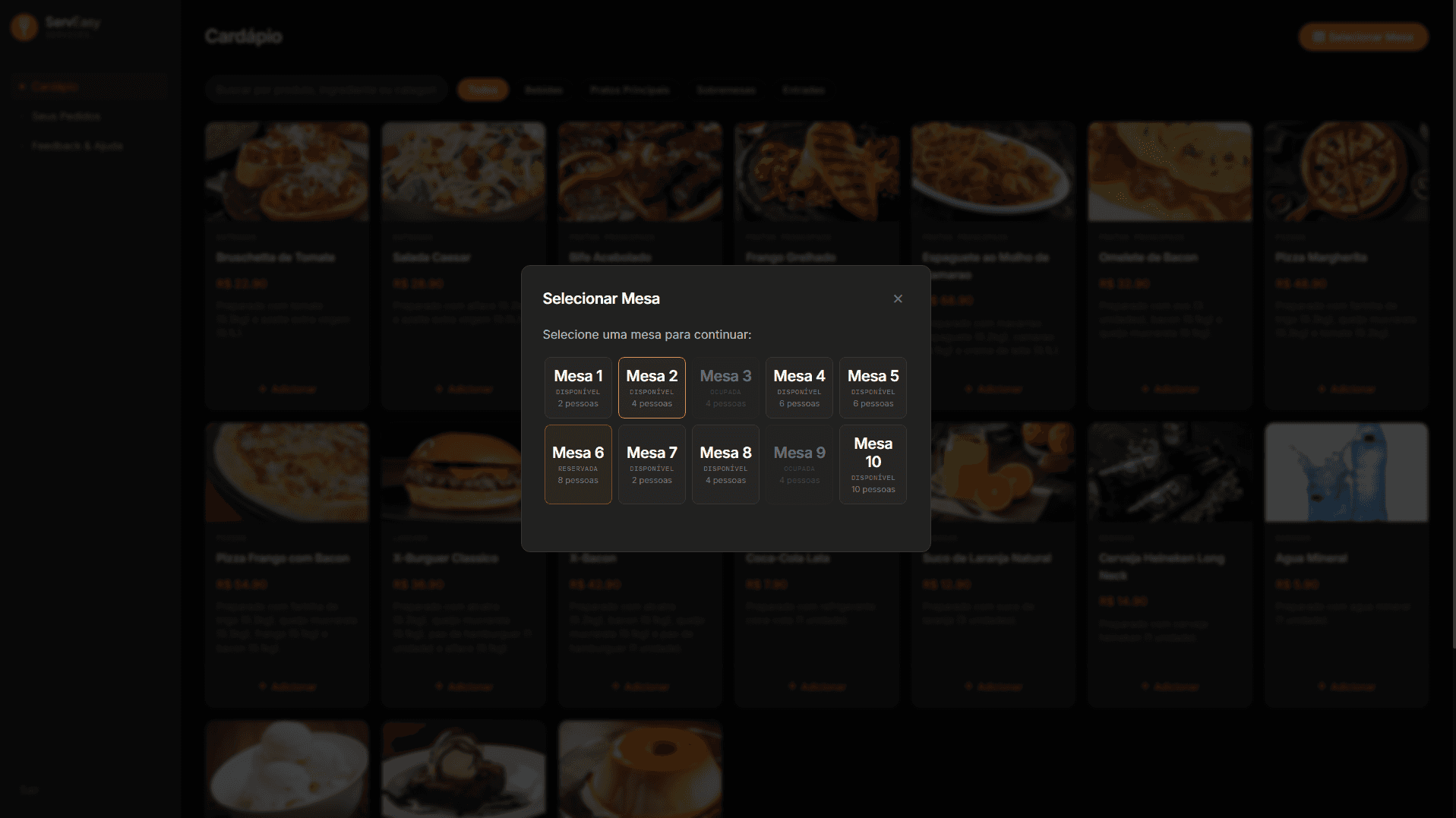 Server: table select