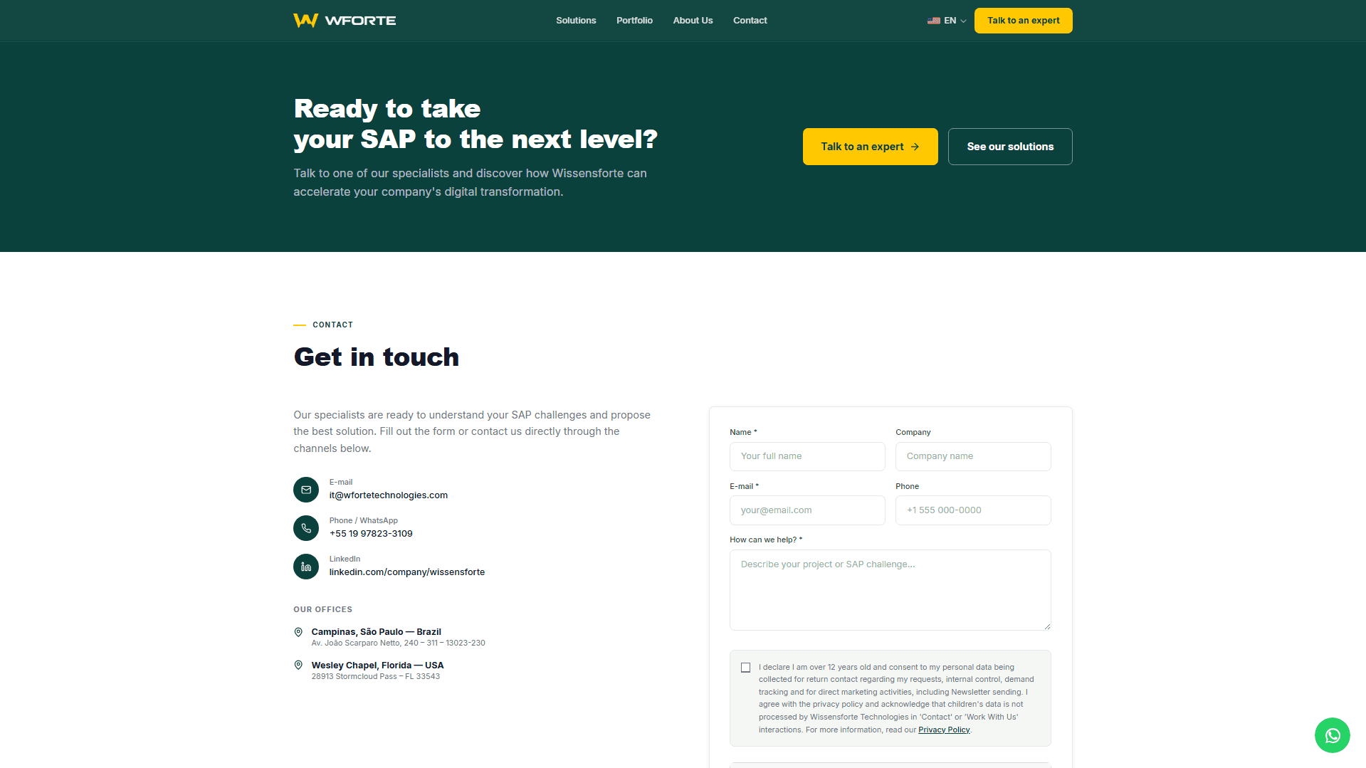 Contact section